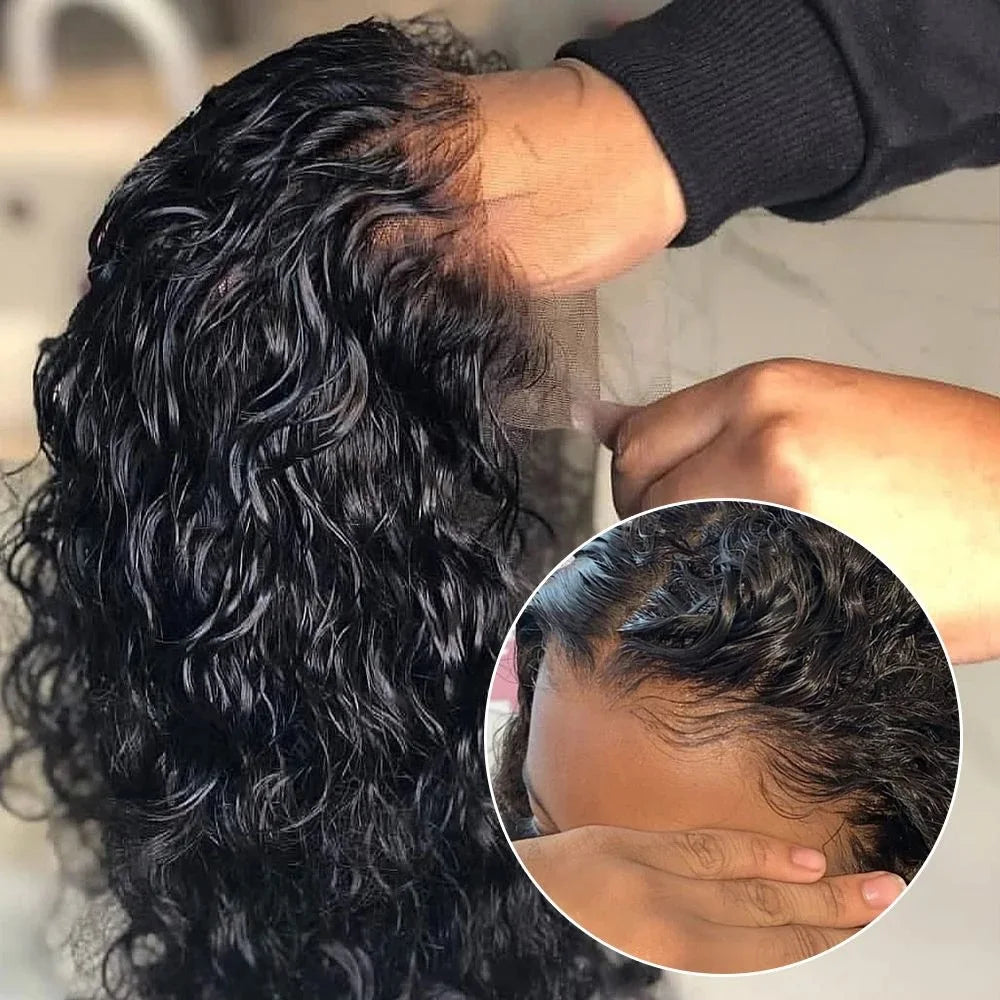 Deep Wave Bob Wigs 13x4 Lace Front Wig Transparent Short Bob Wigs Curly Human Hair Wig Pre Plucked 100% Human Hair For Women