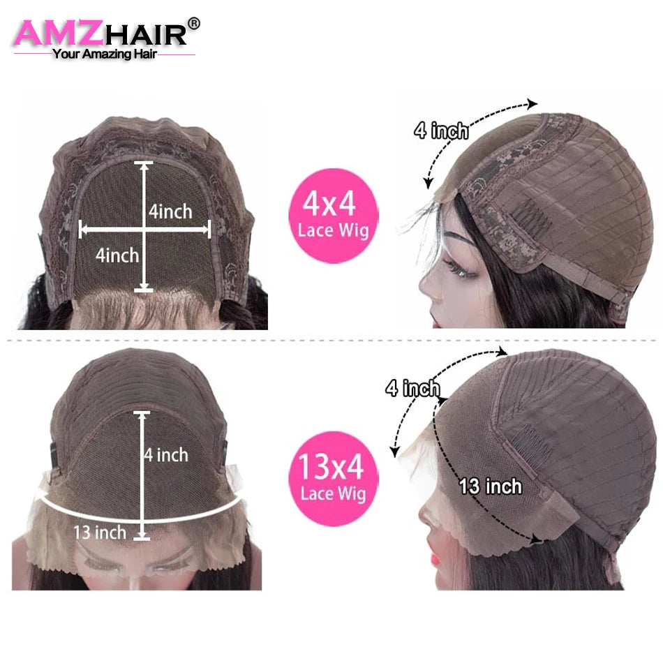 Kinky Straight 13x4 HD Lace Front Wig Human Hair PrePlucked Yaki Transparent HD Lace Frontal Wigs Human Hair Wigs For Women