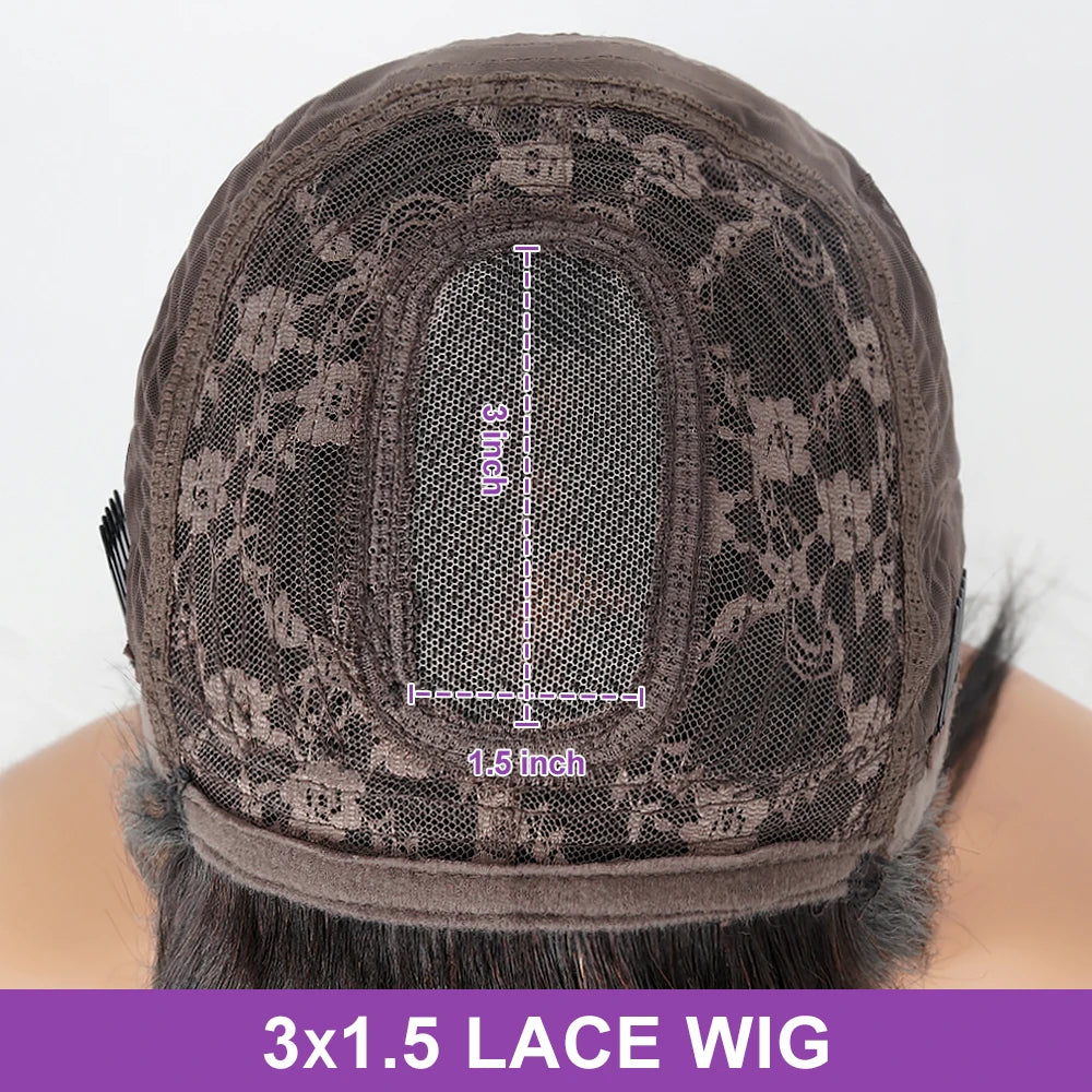 Layered Lace Wigs with Bangs Straight Lace Fake Scalp Synthetic Natural Layers Cut Wigs For Women Heat Resistant Glueless Wigs