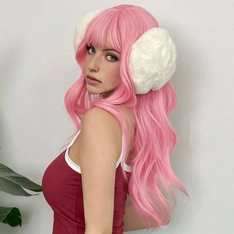 Best-selling synthetic fiber long curly air bangs big wave high temperature silk mechanism full head wig