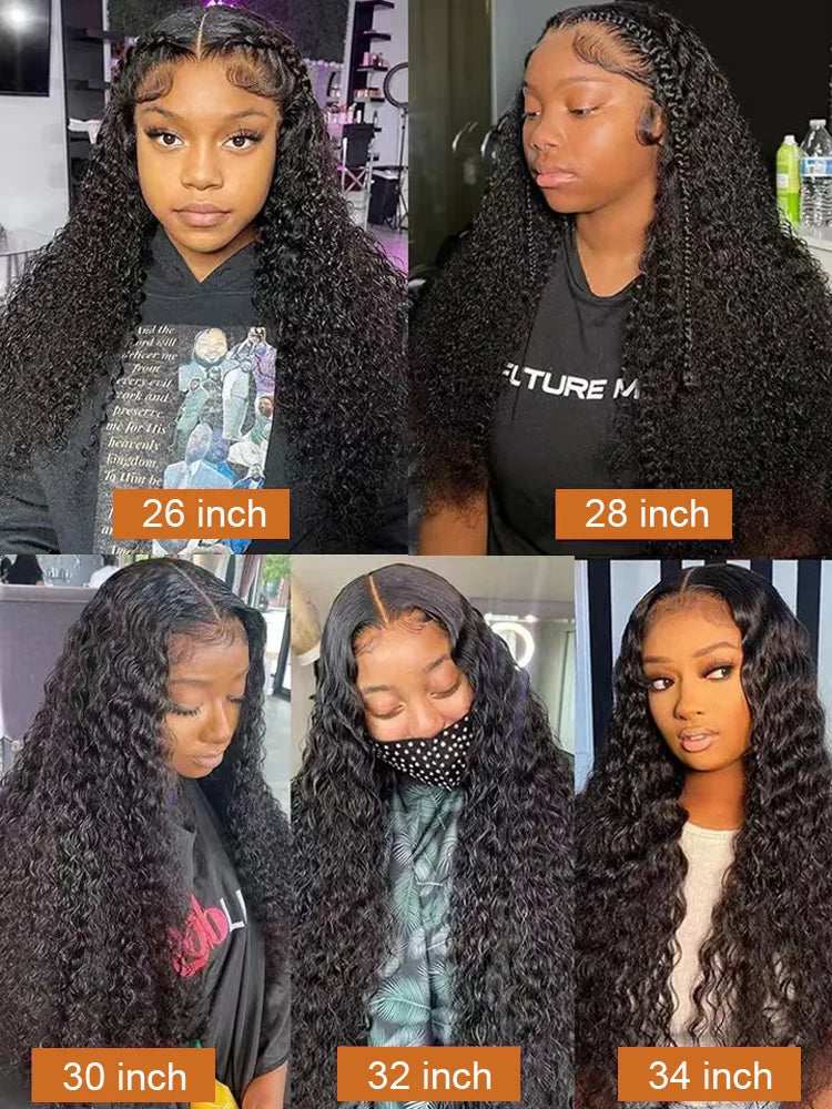 Deep Wave Frontal Wig Human Hair 13x4 Curly Human Hair Wig Transparent Lace Wig 13x6 Water Wave Wigs 180 Density