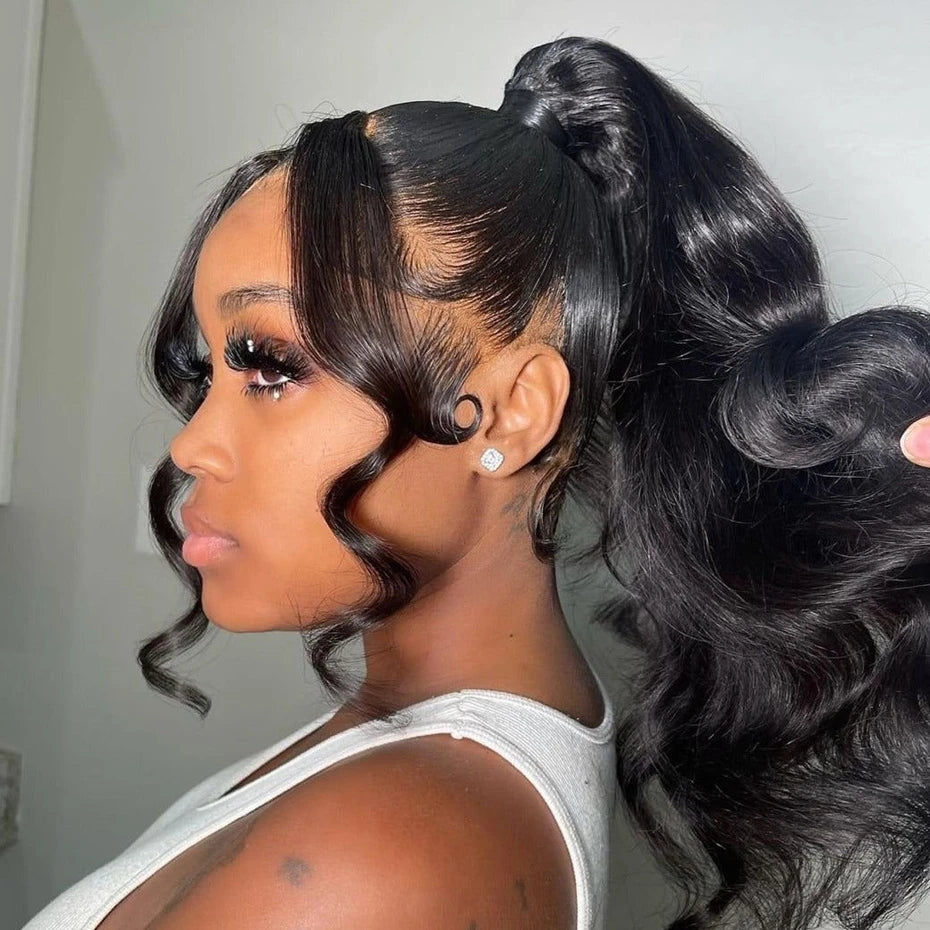 200% 300% High Density Lace Wig 13x4 13x6 360 Transparent Lace Front Human Hair Wig Pre Plucked Long Body Wave Lace Frontal Wigs