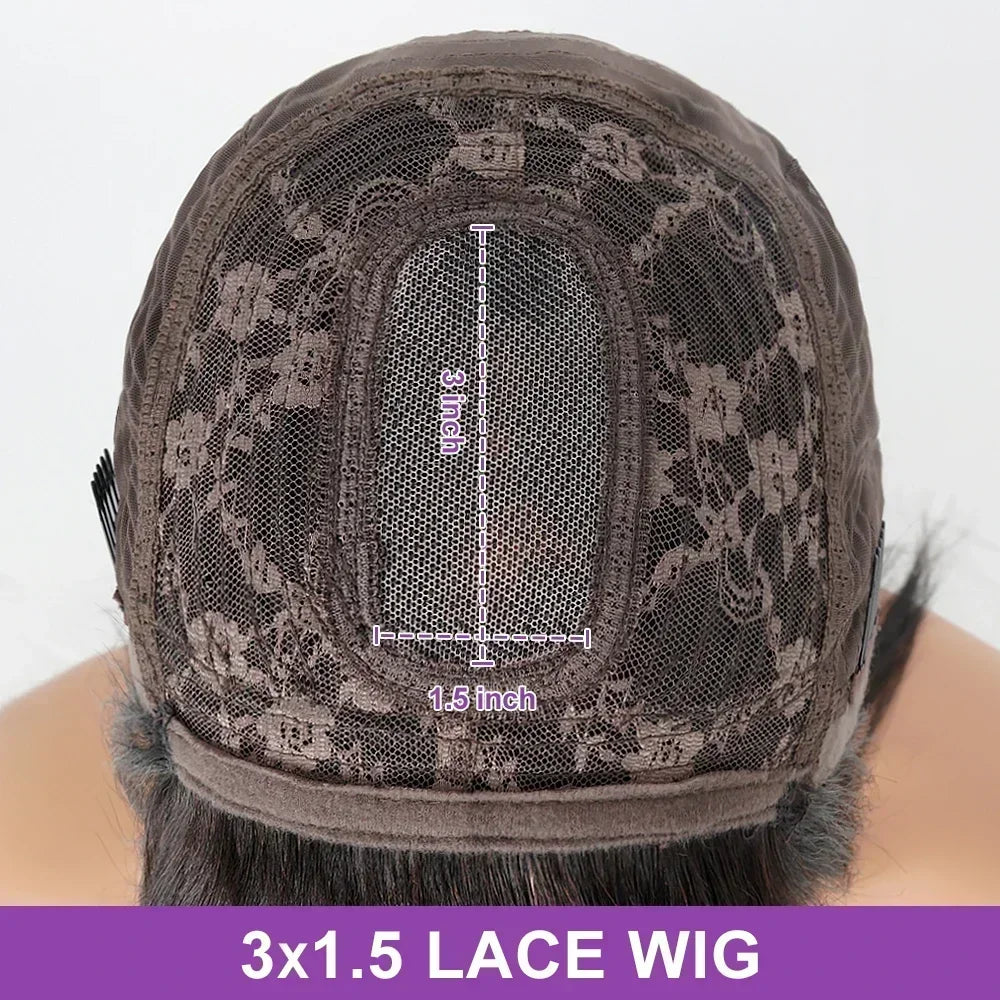 Layered Lace Wigs with Bangs Straight Lace Fake Scalp Synthetic Natural Layers Cut Wigs For Women Heat Resistant Glueless Wigs