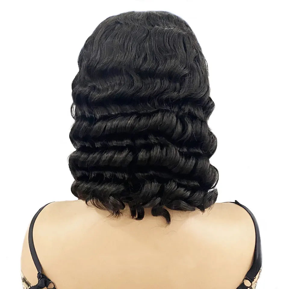 Glueless Wigs Human Hair Wear And Go Loose Deep Wave Bob Wigs For Women 4x4 Ready To Go Human Hair Wigs Pre Cut Lace Wig