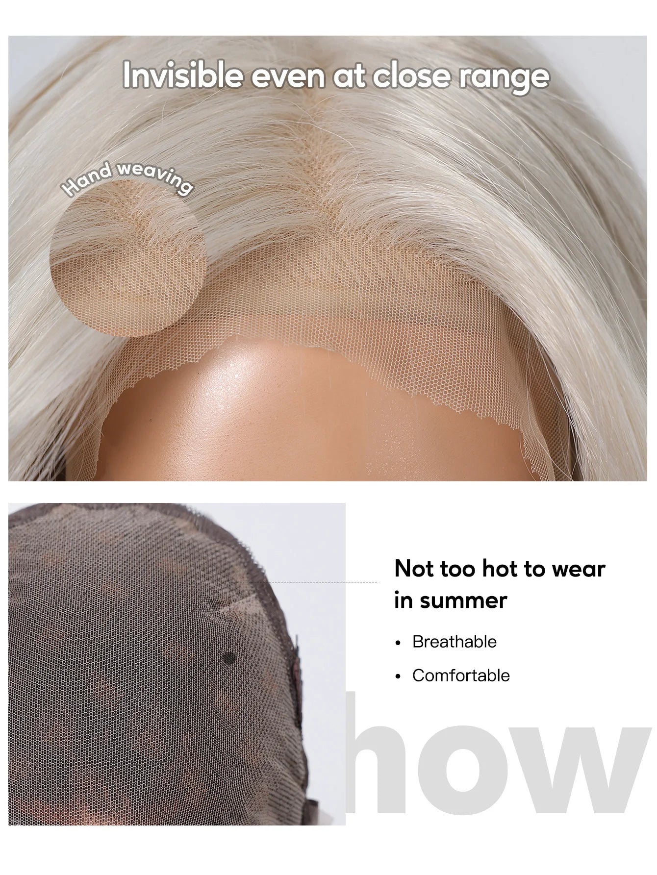 LOUIS FERRE Platinum 13*6 Lace Front Synthetic Wigs for White Women Long Straight Layered Wig Free Part Daily Party High Density