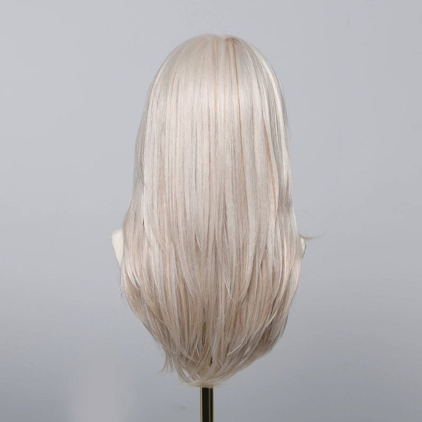 LOUIS FERRE Platinum 13*6 Lace Front Synthetic Wigs for White Women Long Straight Layered Wig Free Part Daily Party High Density