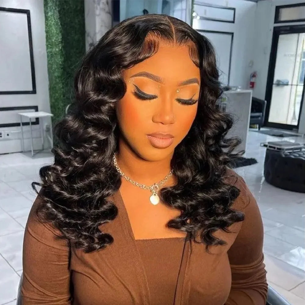 Glueless Wigs Human Hair Wear And Go Loose Deep Wave Bob Wigs For Women 4x4 Ready To Go Human Hair Wigs Pre Cut Lace Wig
