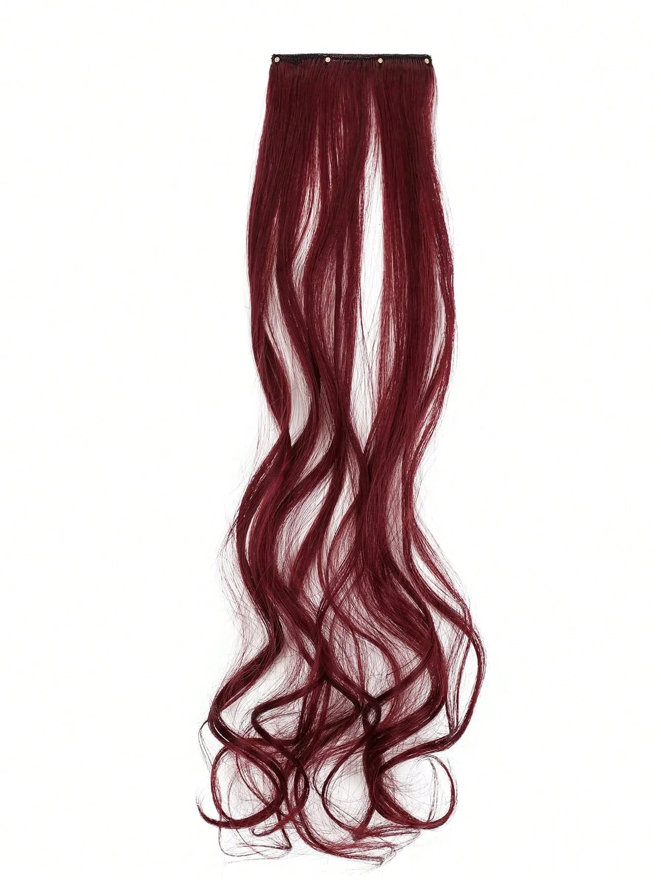 7pcs large wave black 22-inch medium synthetic clip-on hair extension