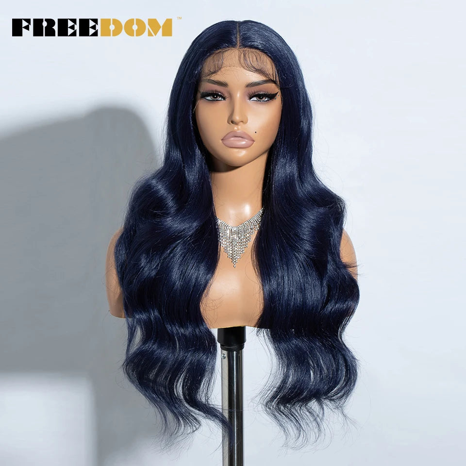 FREEDOM Synthetic Lace Front Wigs For Women 26“ Highlight Honey Brown Body Wave Wig Ombre Blonde Lace Wig Synthetic Cosplay Wig