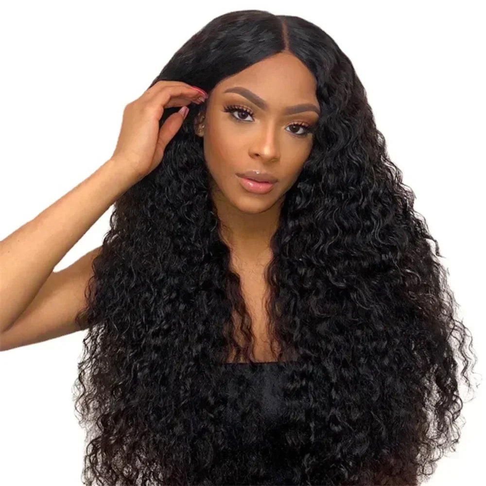 68cm synthetic European and American woman Curly wavy Midsection synthetic Wig Hairpin Forehead Hair Extension Wig