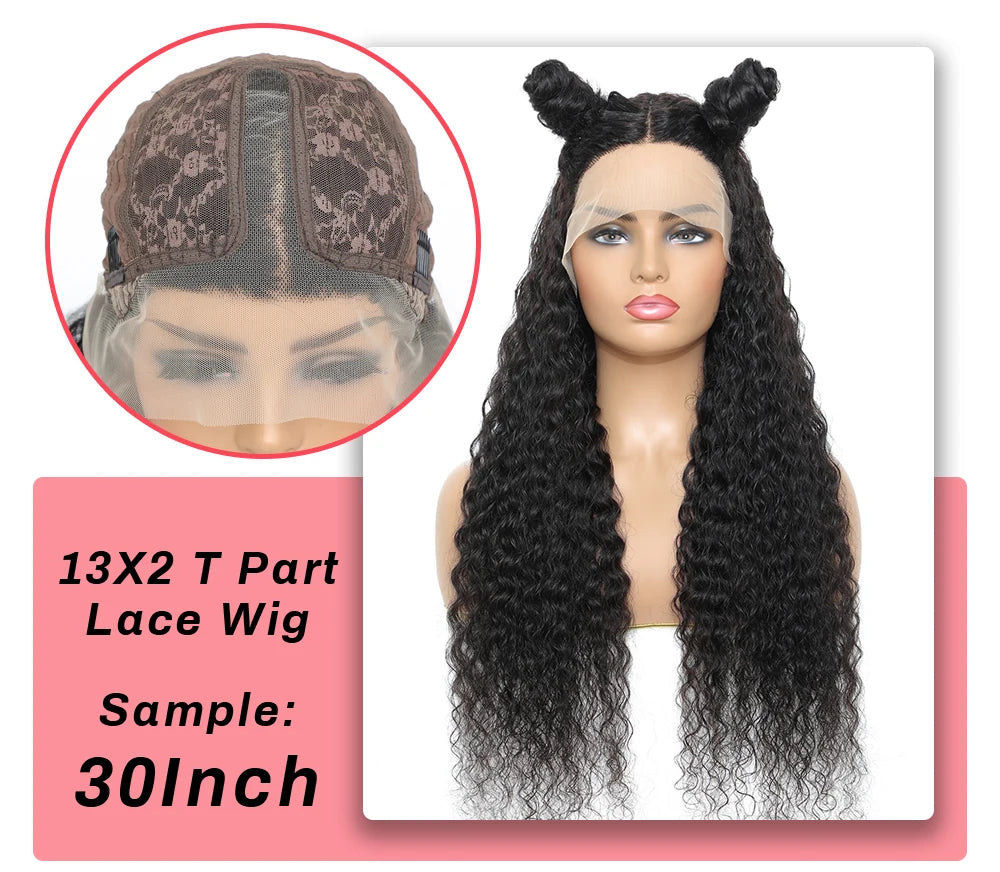 Deep Wave Frontal Wig Human Hair 13x4 Curly Human Hair Wig Transparent Lace Wig 13x6 Water Wave Wigs 180 Density