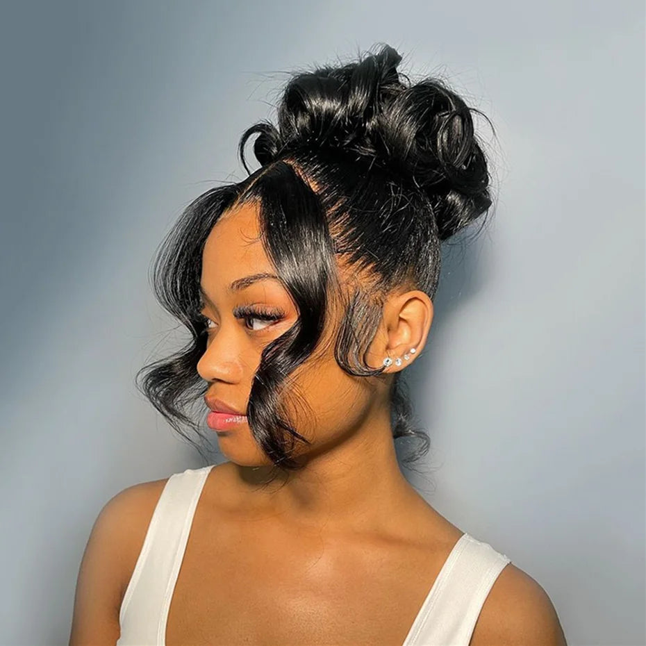 200% 300% High Density Lace Wig 13x4 13x6 360 Transparent Lace Front Human Hair Wig Pre Plucked Long Body Wave Lace Frontal Wigs