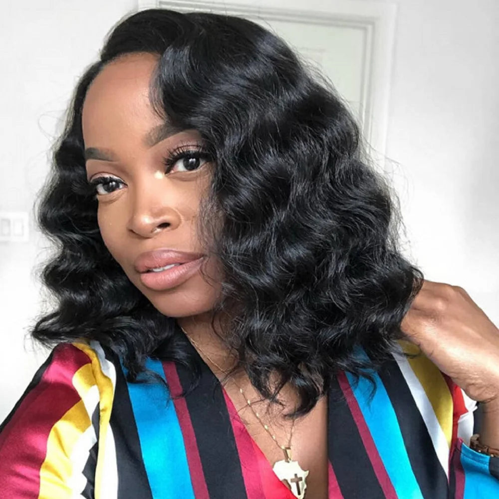 Glueless Wigs Human Hair Wear And Go Loose Deep Wave Bob Wigs For Women 4x4 Ready To Go Human Hair Wigs Pre Cut Lace Wig