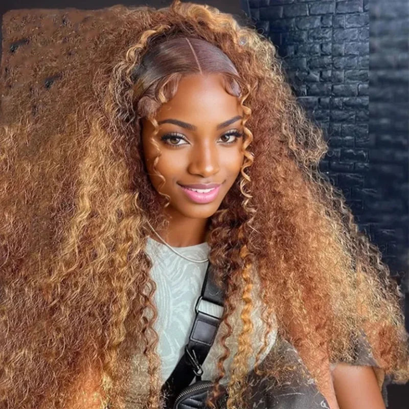 200 Density Highlight Wig Human Hair 13x6 Hd Lace Frontal Wig 30 38 Inch Curly Wigs Deep Wave 13x4 Lace Front Wig With Baby Hair