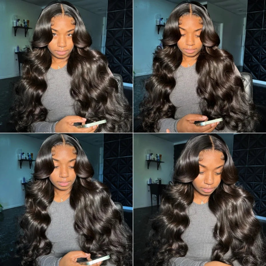 200% 300% High Density Lace Wig 13x4 13x6 360 Transparent Lace Front Human Hair Wig Pre Plucked Long Body Wave Lace Frontal Wigs