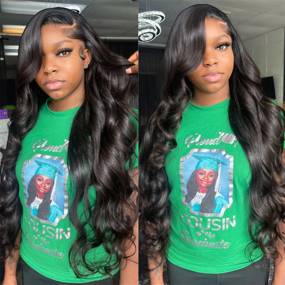 200% 300% High Density Lace Wig 13x4 13x6 360 Transparent Lace Front Human Hair Wig Pre Plucked Long Body Wave Lace Frontal Wigs