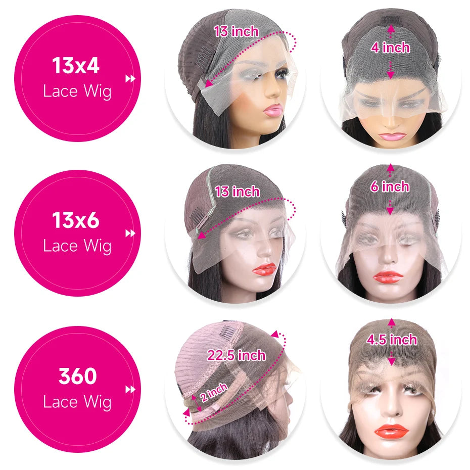 200% 300% High Density Lace Wig 13x4 13x6 360 Transparent Lace Front Human Hair Wig Pre Plucked Long Body Wave Lace Frontal Wigs
