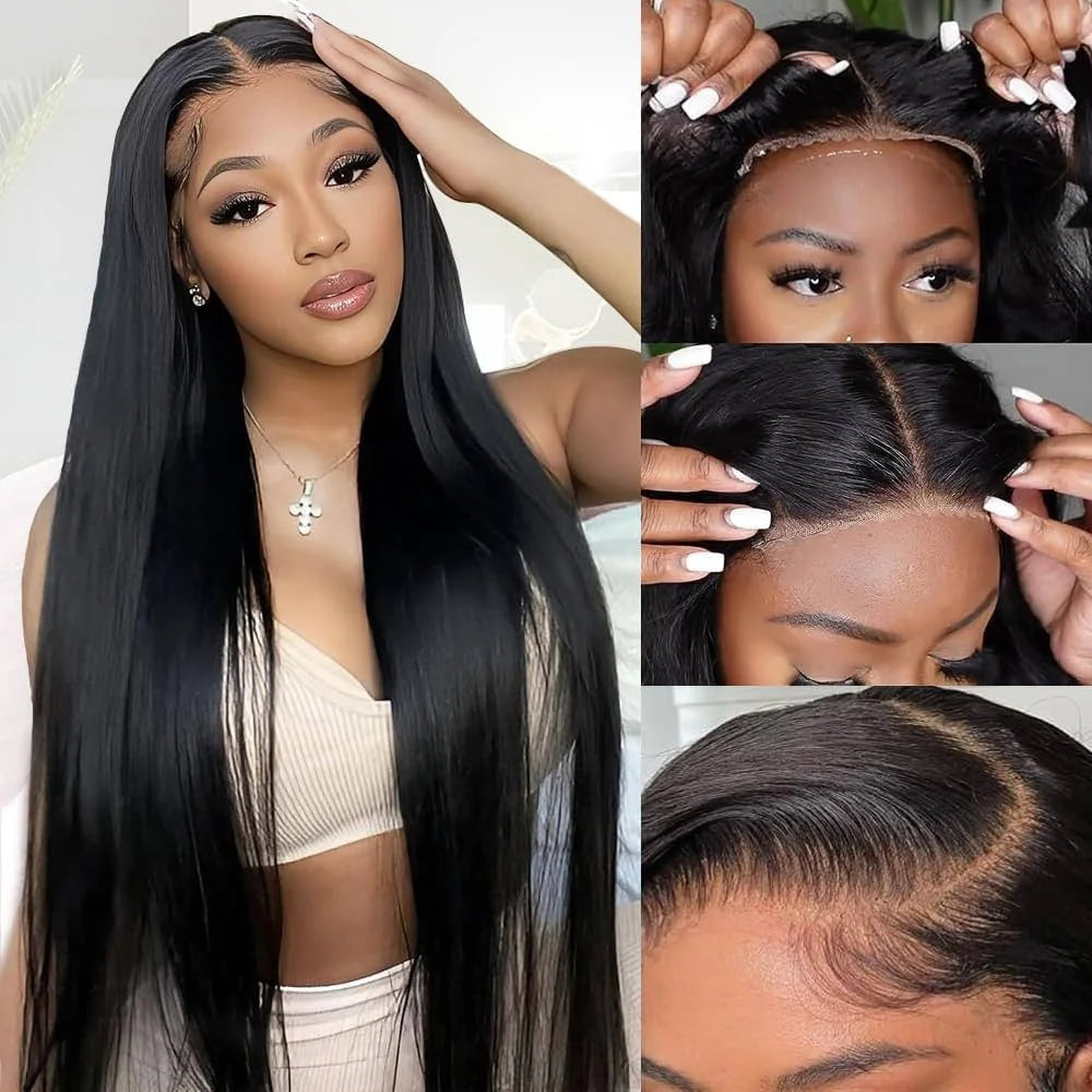 300% Density 36 Inch Bone Straight Vietnamese Human Hair Wig For Women 13x4 Hd Transparent Lace Frontal Wig Remy Hair Preplucked