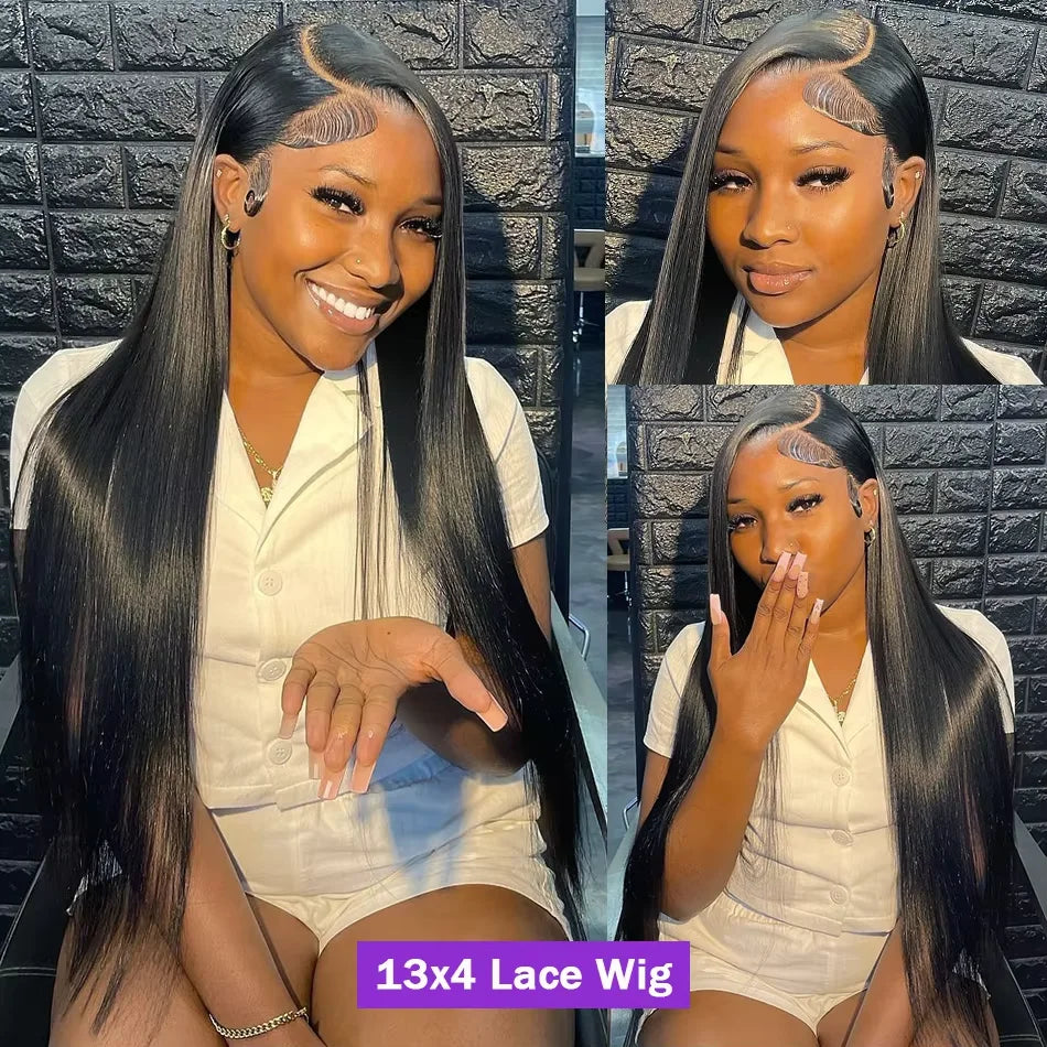 300% Density 36 Inch Bone Straight Vietnamese Human Hair Wig For Women 13x4 Hd Transparent Lace Frontal Wig Remy Hair Preplucked