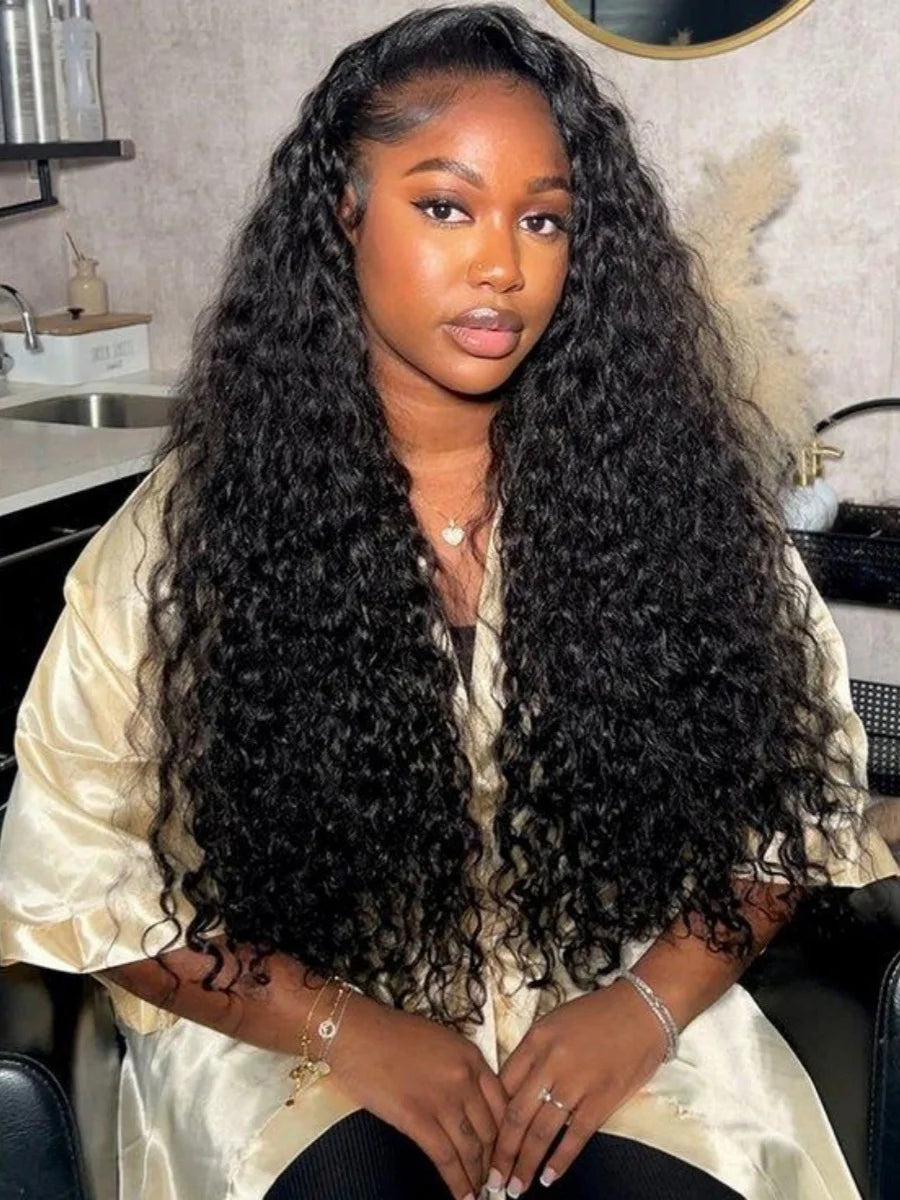Deep Wave Curly Human Hair Wig 13x4 Hd Lace Frontal Wigs Pre Plucked For Women Deep Wave Frontal Wigs Brazilian 30 Inch Glueless