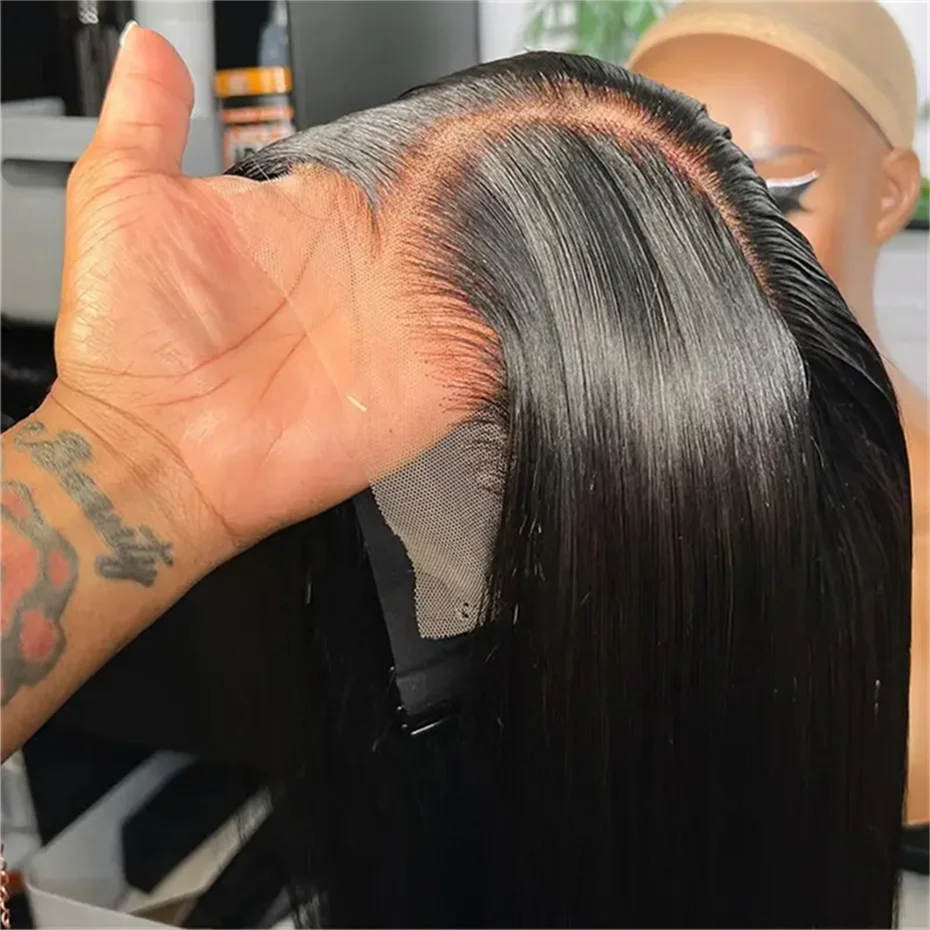 300% Real High Density Raw Vietnamese Hair 13x4 HD  Lace Front Human Hair Wigs Super Double Drawn Bone Straight 5x5 Closure Wig