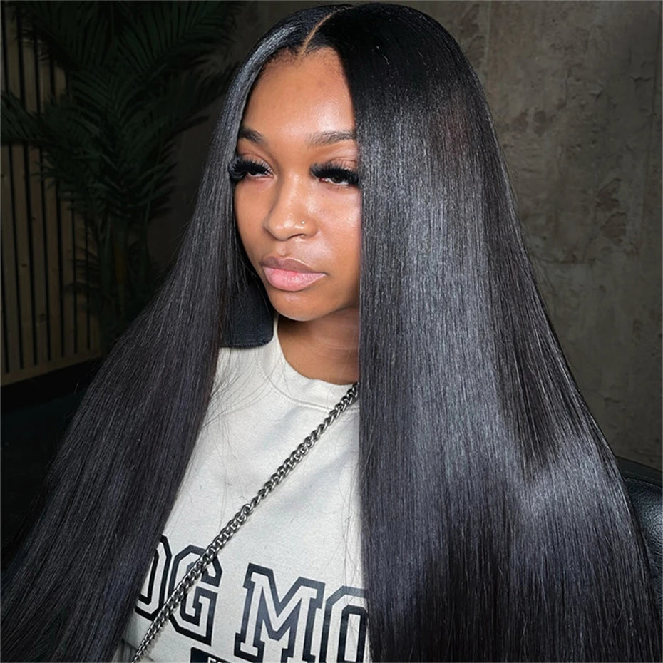 300% Real High Density Raw Vietnamese Hair 13x4 HD  Lace Front Human Hair Wigs Super Double Drawn Bone Straight 5x5 Closure Wig