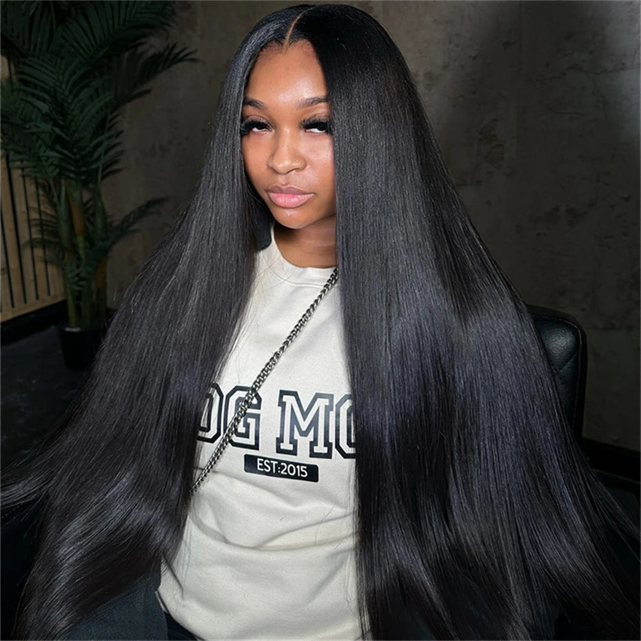 300% Real High Density Raw Vietnamese Hair 13x4 HD  Lace Front Human Hair Wigs Super Double Drawn Bone Straight 5x5 Closure Wig
