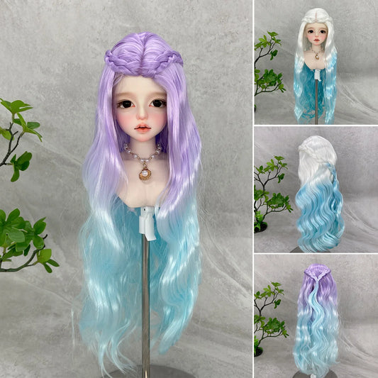Bjd Doll Wig1/3 & 1/4 & 1/6 Long Deep Wave Wearing Braids Synthetic Wig Doll Accessories For Girls DIY BJD Doll Hair Cute