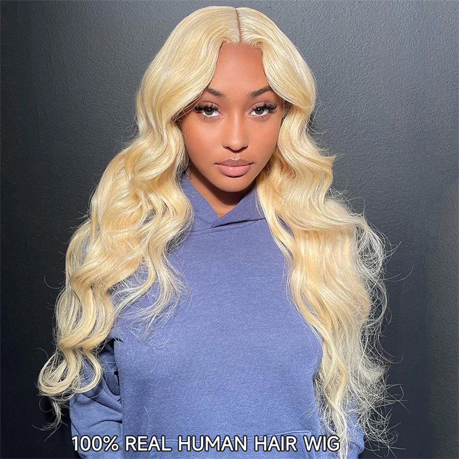 13x6 Highlight Ash Blonde Wigs Human Hair Brazilian Body Wave Lace Front Human Hair Wigs 613 Blonde Color 13x6 Lace Frontal Wigs