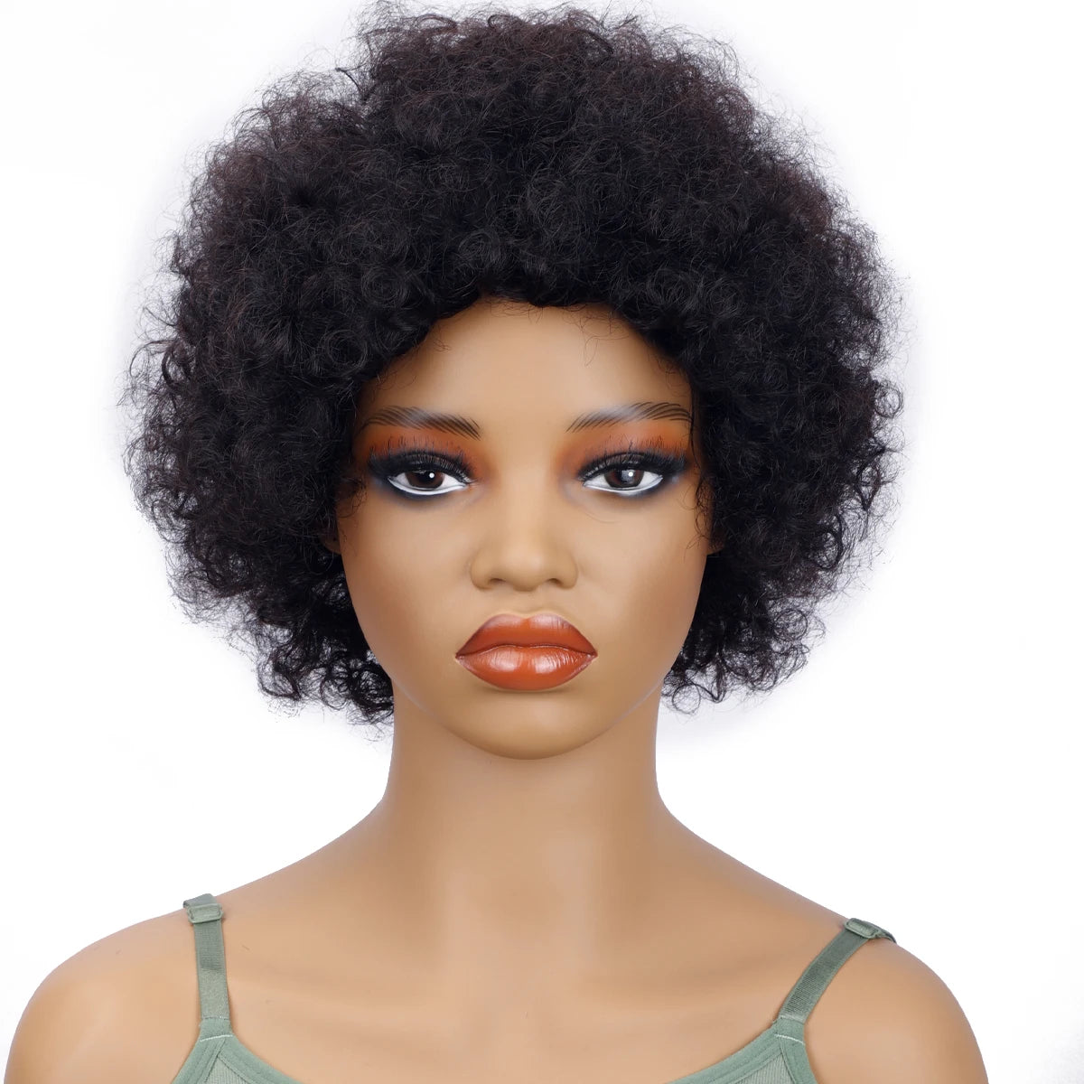 Afro Kinky Curly Human Hair Short Wigs For Women Fluffy Machine Made Wig Human Hair Pixie Cut Natural Looking