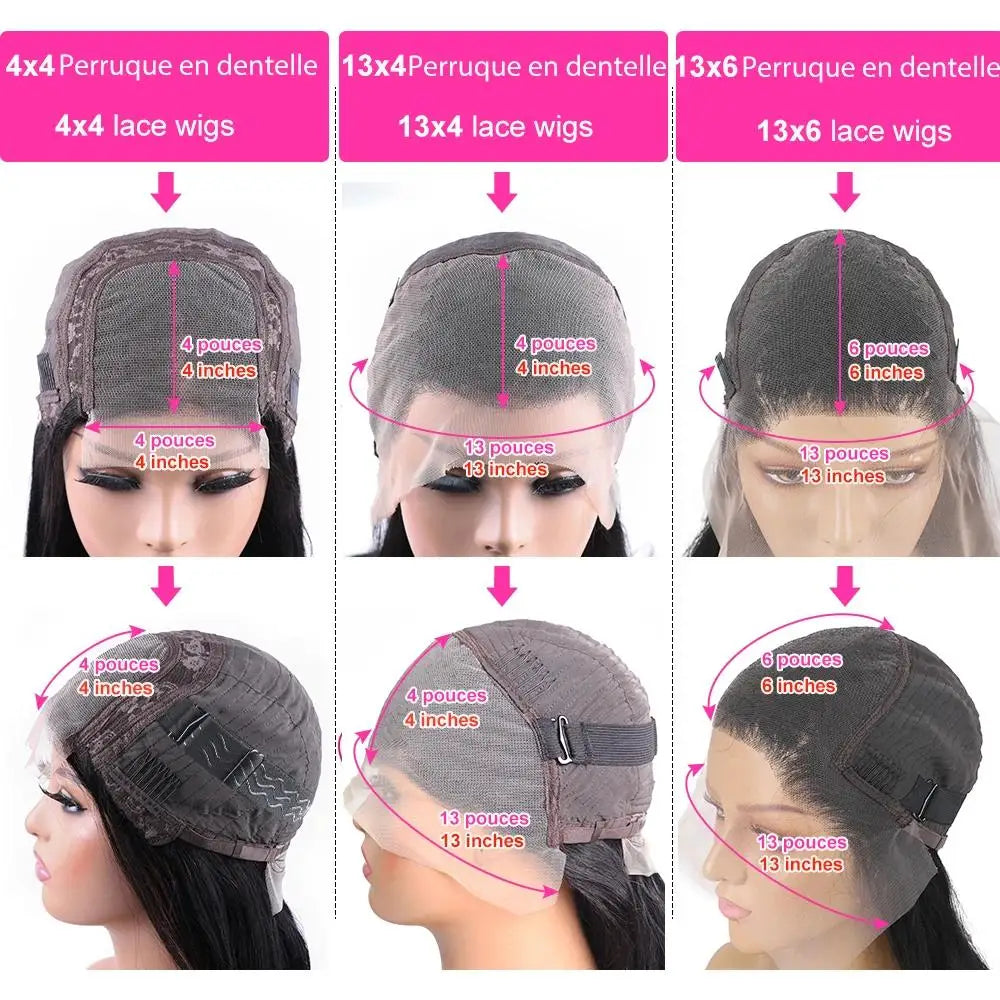 Kinky Straight 13x4 HD  Lace Front Wig Human Hair PrePlucked Yaki Transparent HD Lace Frontal Wigs Human Hair Wigs For Women