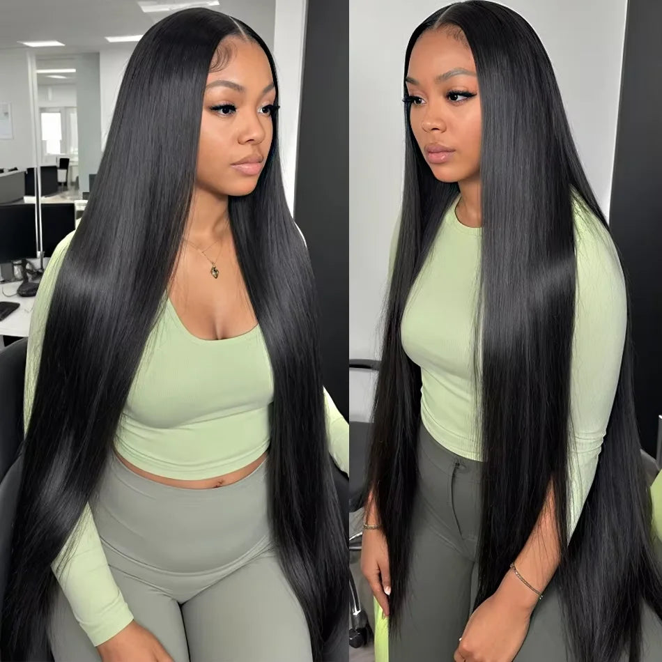 300% Density 36 Inch Bone Straight Vietnamese Human Hair Wig For Women 13x4 Hd Transparent Lace Frontal Wig Remy Hair Preplucked