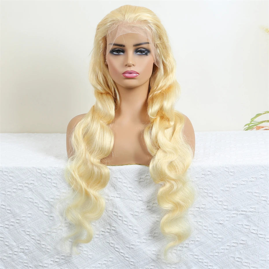 13x6 Highlight Ash Blonde Wigs Human Hair Brazilian Body Wave Lace Front Human Hair Wigs 613 Blonde Color 13x6 Lace Frontal Wigs