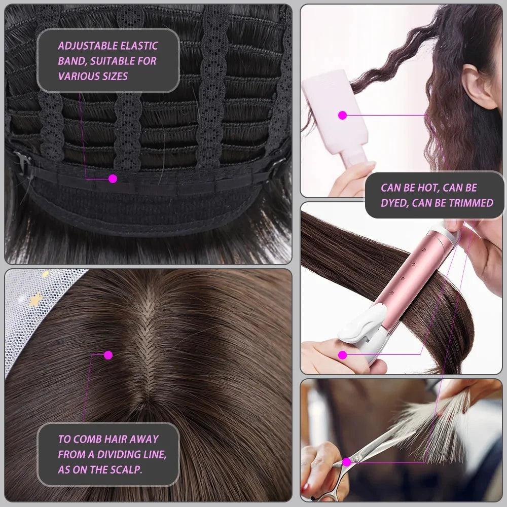 Long Wavy Synthetic Blonde Beige Wigs with Bangs for Women Deep Wave Blonde Hairs Cosplay Party Daily Use Heat Resistant Wig