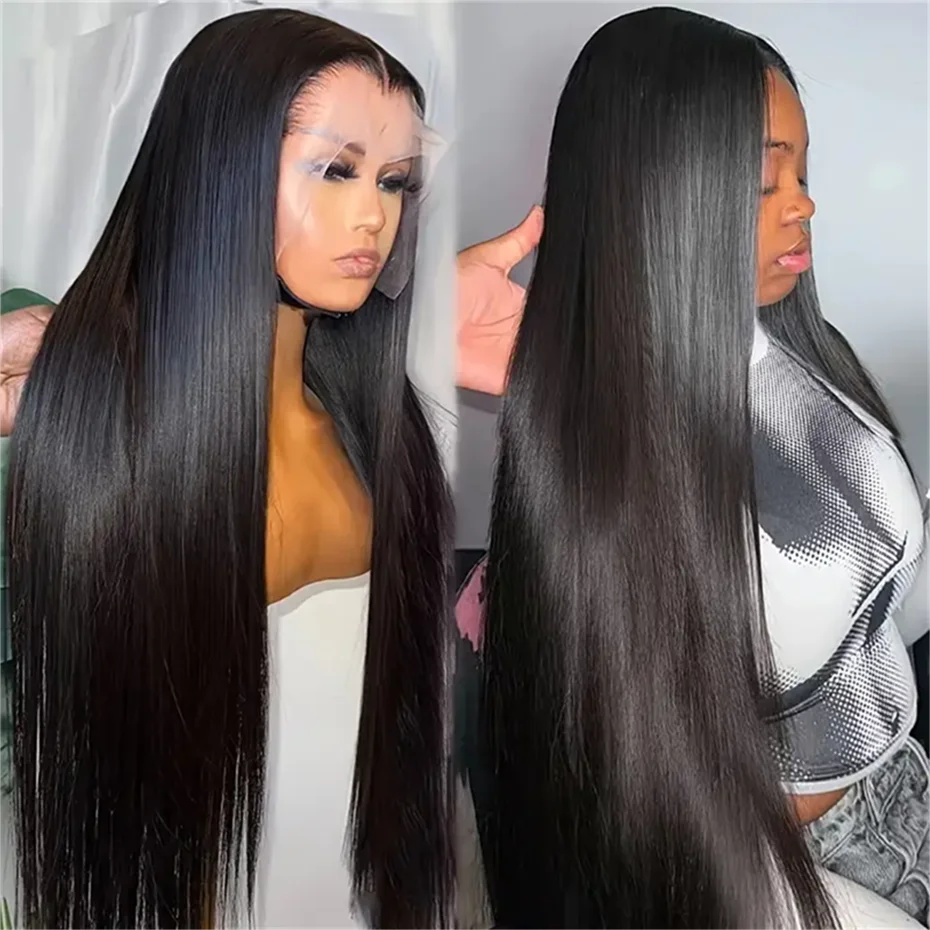 300% Real High Density Raw Vietnamese Hair 13x4 HD  Lace Front Human Hair Wigs Super Double Drawn Bone Straight 5x5 Closure Wig
