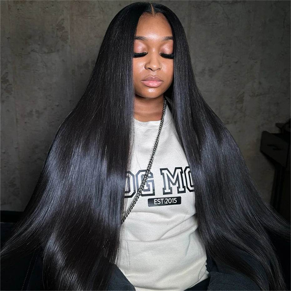 300% Real High Density Raw Vietnamese Hair 13x4 HD  Lace Front Human Hair Wigs Super Double Drawn Bone Straight 5x5 Closure Wig