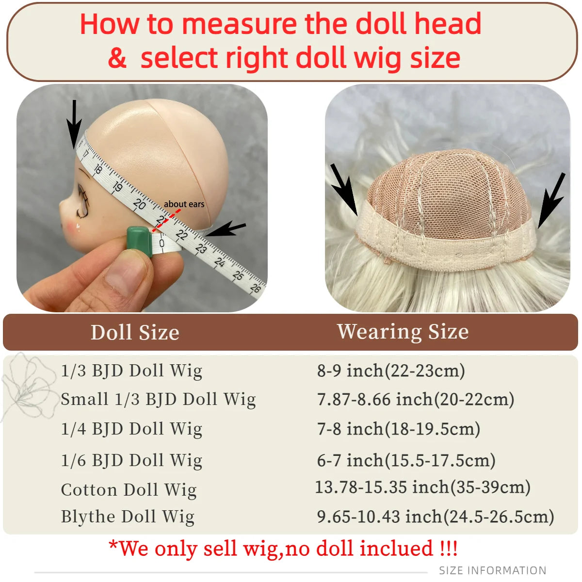Bjd Doll Wig1/3 & 1/4 & 1/6 Long Deep Wave Wearing Braids Synthetic Wig Doll Accessories For Girls DIY BJD Doll Hair Cute