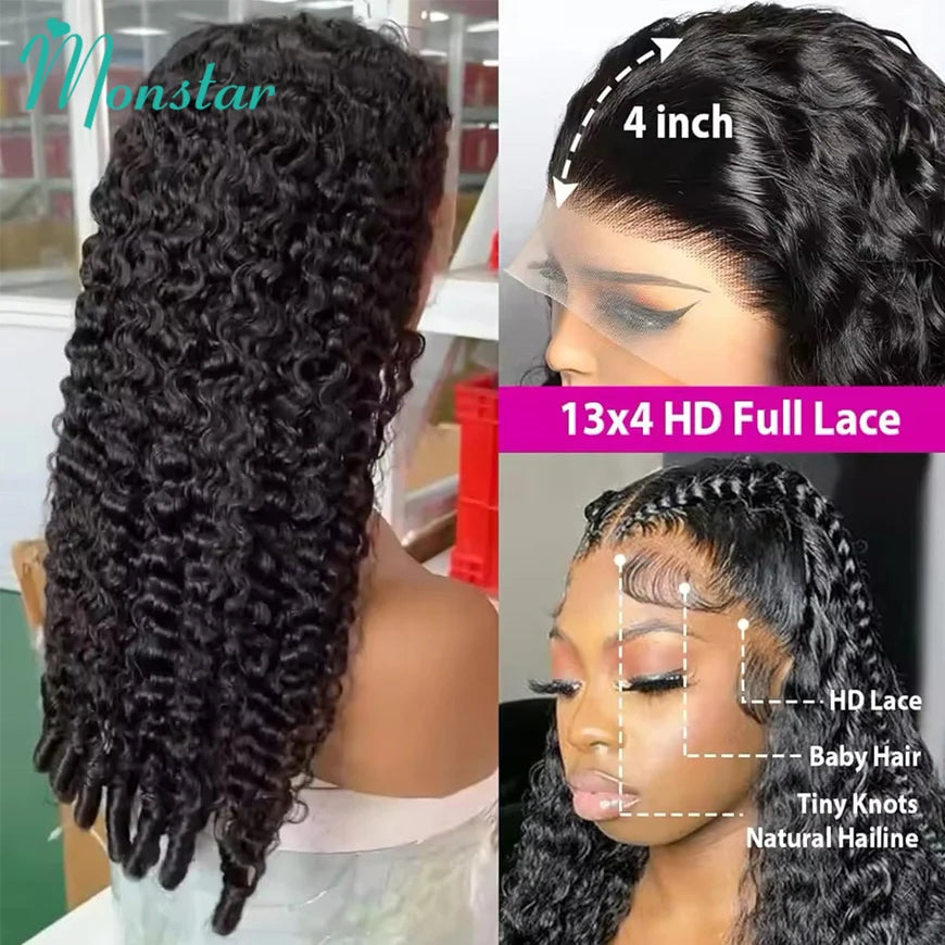 300 400 High Density Lace Wig 12A Burmese Curly Hair Wig Hd Lace Wig 13x6 Human Hair Vietnamese 13x4 Full Frontal Human Hair Wig