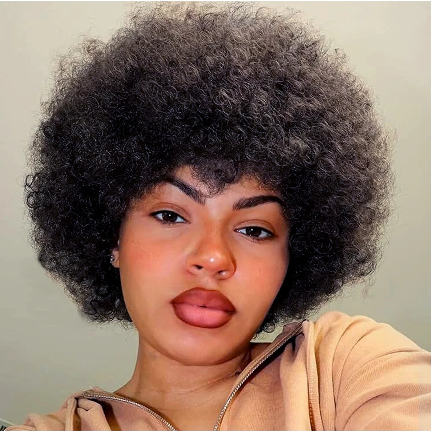 Afro Kinky Curly Human Hair Short Wigs For Women Fluffy Machine Made Wig Human Hair Pixie Cut Natural Looking