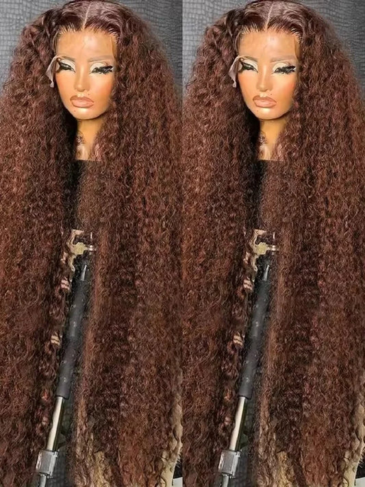 13x4 Deep Wave Chocolate Brown Lace Front Wigs 13x6 Hd Human Hair Lace Frontal Wig Colored Wig For Women 250 Density Pre Plucked