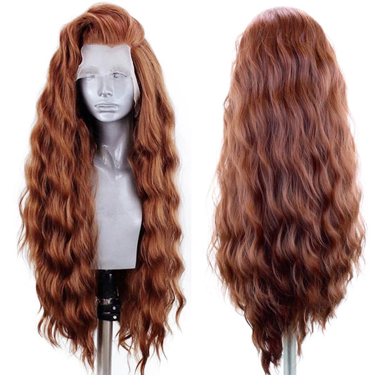 AIMEYA Synthetic Lace Front Wigs for Women Natural Hairline Synthetic Hair Lace Wig Long Brown Wig PrePlucked Cosplay Woman Wigs