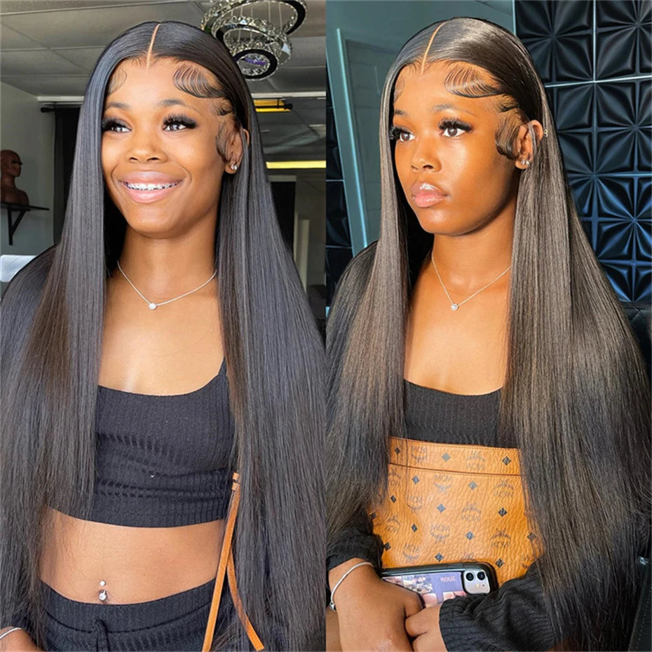 300% Real High Density Raw Vietnamese Hair 13x4 HD  Lace Front Human Hair Wigs Super Double Drawn Bone Straight 5x5 Closure Wig