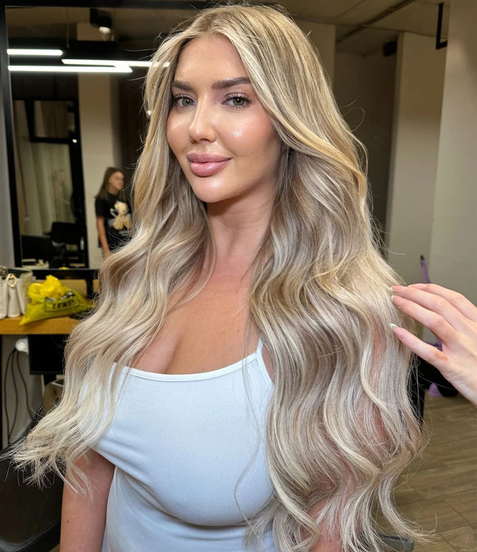 13x6 Highlight Ash Blonde Wigs Human Hair Brazilian Body Wave Lace Front Human Hair Wigs 613 Blonde Color 13x6 Lace Frontal Wigs