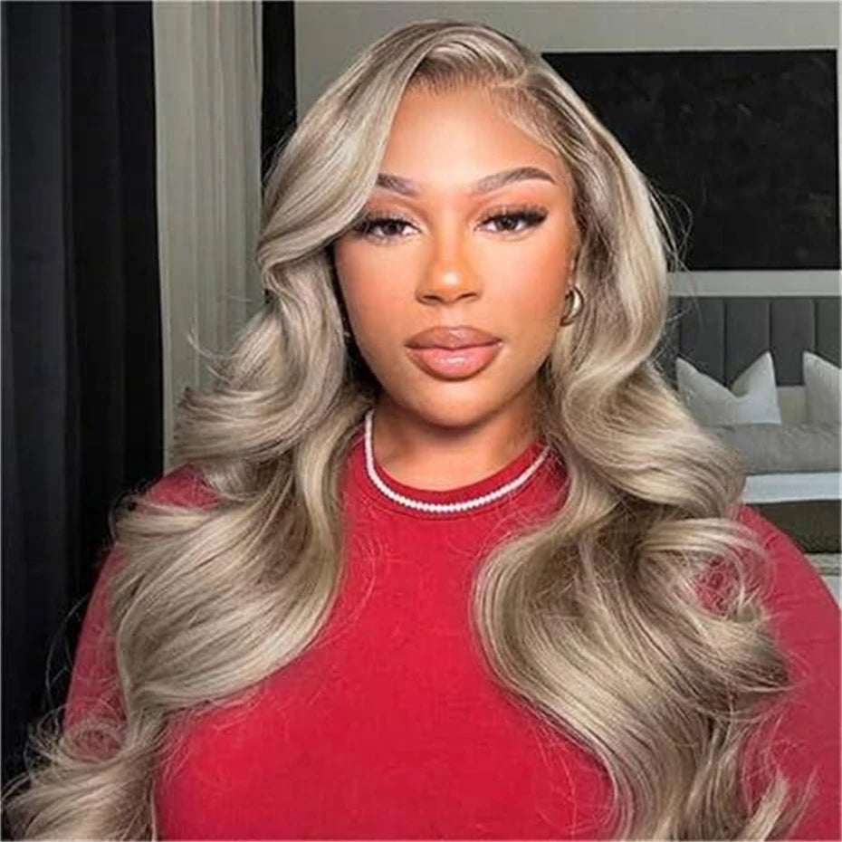 13x6 Highlight Ash Blonde Wigs Human Hair Brazilian Body Wave Lace Front Human Hair Wigs 613 Blonde Color 13x6 Lace Frontal Wigs