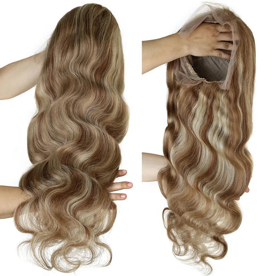 13x6 Highlight Ash Blonde Wigs Human Hair Brazilian Body Wave Lace Front Human Hair Wigs 613 Blonde Color 13x6 Lace Frontal Wigs