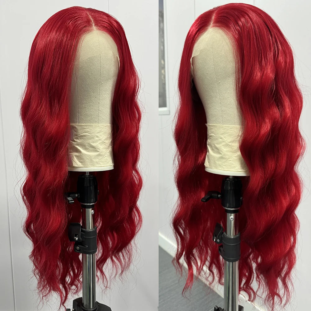 Bright Purple Natural Wave Wig Synthetic Lace Front Wigs for Women Long Loose Deep Curl Lace Wig Purple Wig Daily Use Cosplay