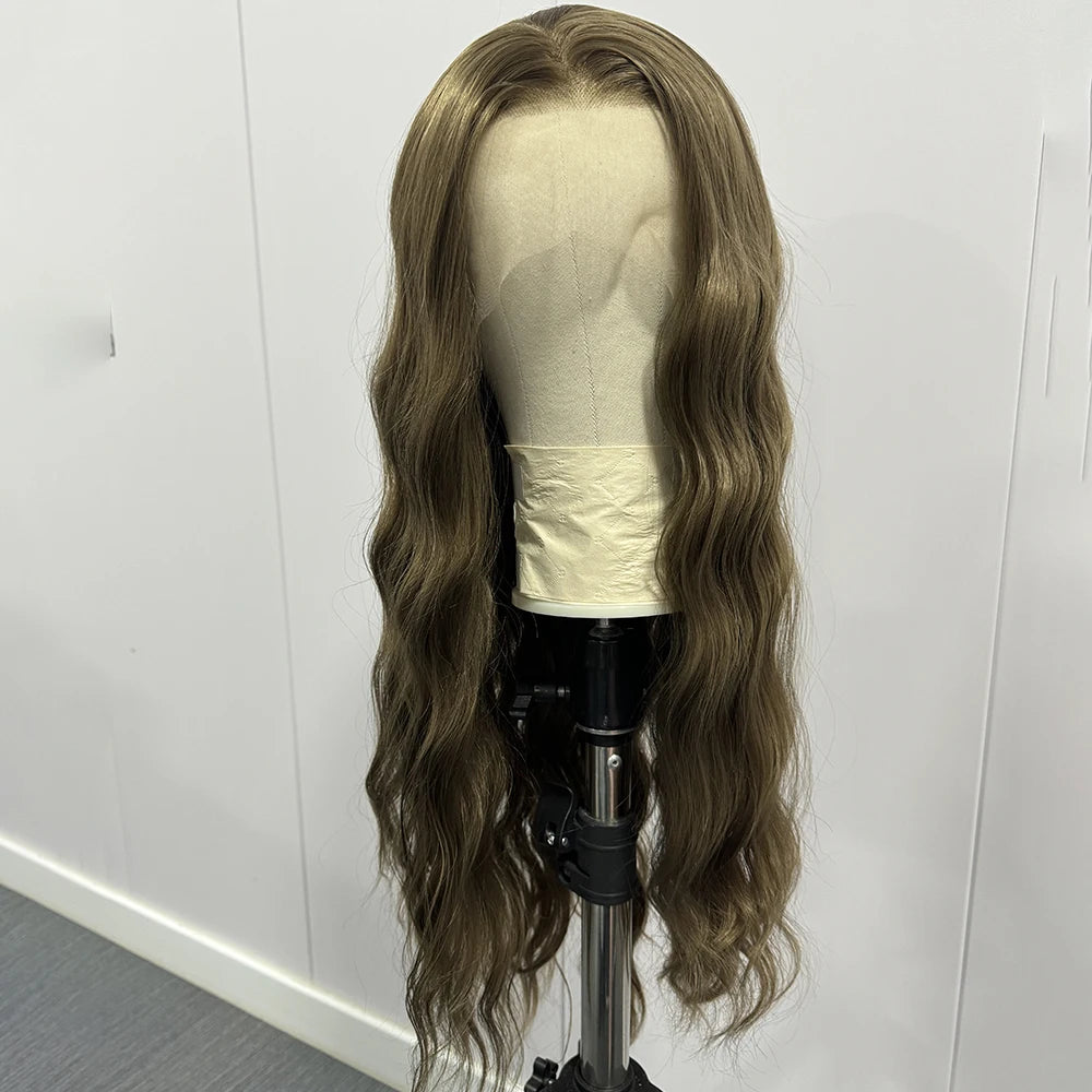 Bright Purple Natural Wave Wig Synthetic Lace Front Wigs for Women Long Loose Deep Curl Lace Wig Purple Wig Daily Use Cosplay